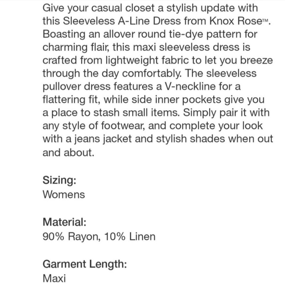 Gorgeous Tie-dye Maxi Rayon and linen brand new dress. Size XL. NWT. - Picture 5 of 5